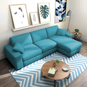 Martin 4 Seater RHS L Shape Sofa Set for Living Room (Turquise Colour Fabric)