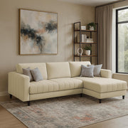 Oslo 4 Seater RHS L Shape Sofa Set for Living Room (Cream Fabric) Premium Fabric Sofa Set for Living Room