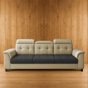 Kaven 3 Seater Sofa Set for Living Room (Yellow Grey Colour Fabric) Premium Fabric Sofa