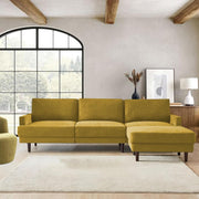 Oudrey 3 Seater Sofa Set with Center Table for Living Room (Yellow Colour) Premium Fabric Sofa