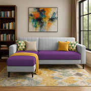 Casaliving Moris RHS 4 Seater L Shape Sofa Set for Living Room (Black) Premium Fabric Sofa Set for Living Room