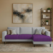 Oslo 4 Seater RHS L Shape Sofa Set for Living Room (Purple Grey Fabric) Premium Fabric Sofa Set for Living Room