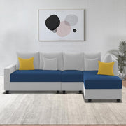 Inclair RHS 6 Seater L Shape Sofa Set for Living Room (Blue Grey Fabric) Premium Fabric Sofa