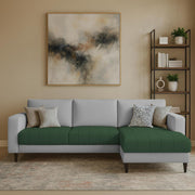 Oslo 4 Seater RHS L Shape Sofa Set for Living Room (Green Grey Fabric) Premium Fabric Sofa Set for Living Room