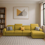 Orion RHS 6 Seater L Shape Sofa Set for Living Room (Yellow Colour) Premium Fabric Sofa