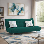 Drantly 3 Seater Sofa Cum Bed for Living Room (Pine Fabric Color) Premium Suede Velvet Fabric Sofa Cum Bed for Living Room