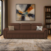 Alicia 3 Seater Sofa Cum Bed for Living Room (Brown Fabric) Premium Fabric Sofa