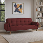 Francois 3 Seater Convertible Sofa Cum Bed for Living Room (Maroon Fabric) Premium Fabric Sofa