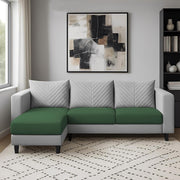 Mikasa 4 Seater LHS L Shape Sofa Set for Living Room (Green Grey Fabric) Premium Fabric Sofa Set for Living Room