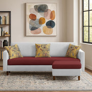 Casaliving Premium Lifestyle Fabric 4 Seater L Shape Sofa Set 3 Seater Modern Sofa Set & Ottoman for Living Room (Black Color)