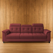 Casaliving Amara 3 Seater Sofa Set for Living Room (Black Orange Colour Fabric) Premium Fabric Sofa