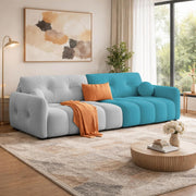 Dreamor 3 Seater Sofa Velvet Fabric (Black) with Three Cushions Perfect for |Home Living |Office Room and Guest Room Premium Sofa