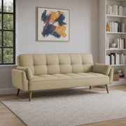 Francois 3 Seater Convertible Sofa Cum Bed for Living Room (Cream Fabric) Premium Fabric Sofa