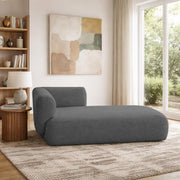 Casaliving Glacia Upholstered Indoor Chaise Lounge Chair 2 Seater Sofa Two Seater Sofa for Living Room Offices Hotels Bedroom (Black) Premium Boucle Fabric Sofa
