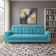 Casaliving Amara 3 Seater Sofa Set for Living Room (Black Cream Colour Fabric) Premium Fabric Sofa