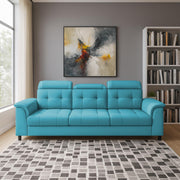 Kaven 3 Seater Sofa Set for Living Room (Yellow Grey Colour Fabric) Premium Fabric Sofa