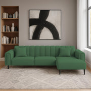 Damian RHS 4 Seater L Shape Sofa Set for Living Room (Green Colour Fabric) Premium Fabric Sofa Set for Living Room