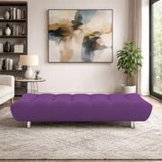 Drantly 3 Seater Sofa Cum Bed for Living Room (Purple Fabric Color) Premium Suede Velvet Fabric Sofa Cum Bed for Living Room