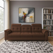 Kaven 3 Seater Sofa Set for Living Room (Yellow Grey Colour Fabric) Premium Fabric Sofa