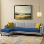 Neyami LHS 6 Seater L Shape Sofa Set for Living Room (Blue Grey) Premium Fabric Sofa Set