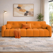 Dreamor 3 Seater Sofa Velvet Fabric (Black) with Three Cushions Perfect for |Home Living |Office Room and Guest Room Premium Sofa