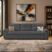 Alicia 3 Seater Sofa Cum Bed for Living Room (Dark Grey Fabric) Premium Fabric Sofa