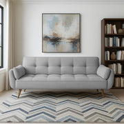 Francois 3 Seater Convertible Sofa Cum Bed for Living Room (Grey Fabric) Premium Fabric Sofa