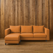 Mikasa 4 Seater LHS L Shape Sofa Set for Living Room (Orange Fabric) Premium Fabric Sofa Set for Living Room