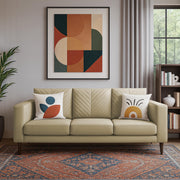 Casaliving Mikasa 3 Seater Sofa Set for Living Room (Black Colour Fabric) Premium Fabric Sofa