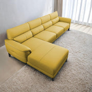 Janifer LHS 6 Seater L Shape Sofa Set for Living Room (Yellow Colour) Premium Fabric Sofa Set