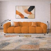 Vetras Modern Velvet Bubble Cloud Sofa, Tufted Design Upholstered 3+1 Seater Sofa Set for Living Room, (Black Colour) Premium Velvet Fabric Sofa