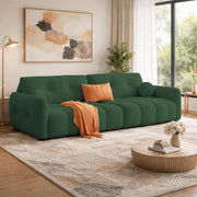 Dreamor 3 Seater Sofa Velvet Fabric (Black) with Three Cushions Perfect for |Home Living |Office Room and Guest Room Premium Sofa