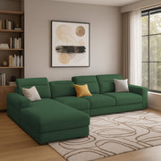 Orion LHS 6 Seater L Shape Sofa Set for Living Room (Green Colour) Premium Fabric Sofa