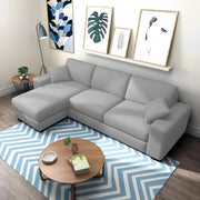Martin 4 Seater LHS L Shape Sofa Set for Living Room (Grey Colour Fabric)