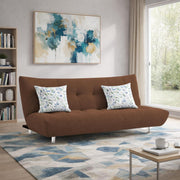 Drantly 3 Seater Sofa Cum Bed for Living Room (Brown Fabric Color) Premium Suede Velvet Fabric Sofa Cum Bed for Living Room