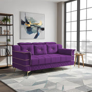 Julio 3 Seater Sofa Set for Living Room (Purple Colour Fabric) Premium Fabric Sofa