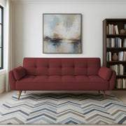 Francois 3 Seater Convertible Sofa Cum Bed for Living Room (Maroon Fabric) Premium Fabric Sofa