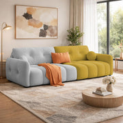Dreamor 3 Seater Sofa Velvet Fabric (Black) with Three Cushions Perfect for |Home Living |Office Room and Guest Room Premium Sofa