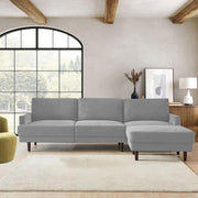 Oudrey 3 Seater Sofa Set with Center Table for Living Room (Grey Colour) Premium Fabric Sofa