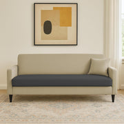 Premium Valkyrie 3 Seater Sofa Set 3 Seater Modern Sofa Set for Living Room (Cream Black Color Fabric)