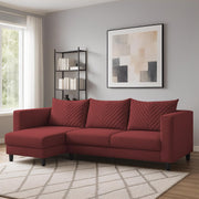 Mikasa 4 Seater LHS L Shape Sofa Set for Living Room (Maroon Fabric) Premium Fabric Sofa Set for Living Room