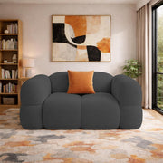 Vetras Modern Velvet Bubble Cloud Sofa, Tufted Design Upholstered 1 Seater Sofa Set for Living Room, (Black Colour) Premium Velvet Fabric Sofa