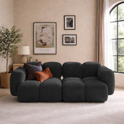 Aveline Modern Premium Boucle Fabric Sofa, Upholstered 3 Seater Sofa Set for Living Room, (Black Colour) Premium Boucle Fabric Sofa
