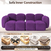 Aveline Modern Premium Boucle Fabric Sofa, Upholstered 3 Seater Sofa Set for Living Room, (Black Colour) Premium Boucle Fabric Sofa
