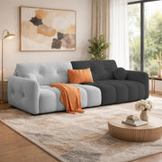 Dreamor 3 Seater Sofa Velvet Fabric (Black) with Three Cushions Perfect for |Home Living |Office Room and Guest Room Premium Sofa
