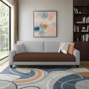 Kaven 3 Seater Sofa Set for Living Room (Yellow Grey Colour Fabric) Premium Fabric Sofa