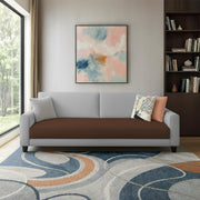 Casaliving Amara 3 Seater Sofa Set for Living Room (Black Blue Colour Fabric) Premium Fabric Sofa