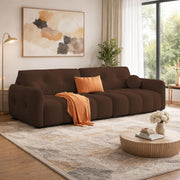 Dreamor 3 Seater Sofa Velvet Fabric (Black) with Three Cushions Perfect for |Home Living |Office Room and Guest Room Premium Sofa