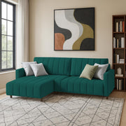 Netlie 4 Seater LHS L Shape Sofa Set for Living Room (Pine Fabric) Premium Fabric Sofa Set for Living Room