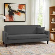 Premium Valkyrie 3 Seater Sofa Set 3 Seater Modern Sofa Set for Living Room (Black Color Fabric)